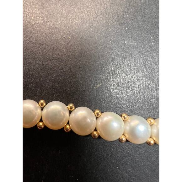 Vintage 14k gold freshwater pearl bracelet - Picture 11 of 14
